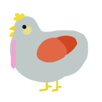A silver and vermilion chicken
