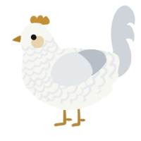 A white and mist chicken with a lace pattern