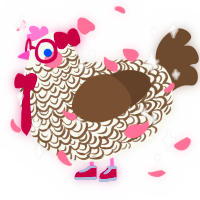 A white and bark chicken with a double-lace pattern