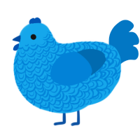 A sky and sapphire chicken with a double-lace pattern
