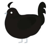 A sable and black chicken with a neck-speckle pattern