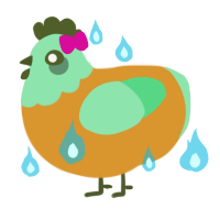 マニアック, a orange and spring chicken with a head pattern