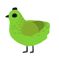 A grass and chartreuse chicken with a half-lace pattern