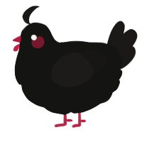 A black and sable chicken