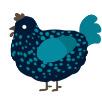 A tumblr and sea chicken with a speckle pattern