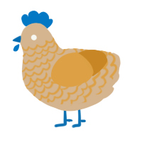 A beige and orange chicken with a lace pattern