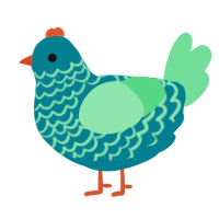 A sea and spring chicken with a lace pattern