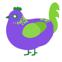 (unnamed), a blurple and grass chicken with a neck-speckle pattern