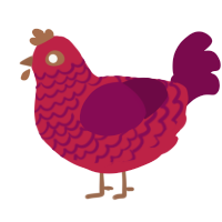 (unnamed), a crimson and wine chicken with a lace pattern