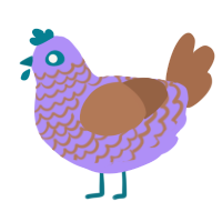 A lilac and brown chicken with a lace pattern