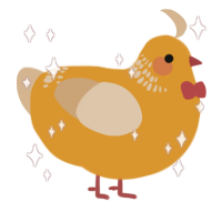 A orange and beige chicken with a neck-band pattern