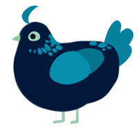 Hmm Lake, a tumblr and teal chicken with a neck-speckle pattern