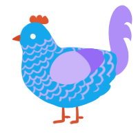 A sky and lilac chicken with a lace pattern