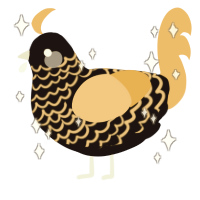 A sable and honey chicken with a lace pattern