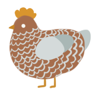 A brown and silver chicken with a lace pattern