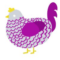 A mist and plum chicken with a lace pattern