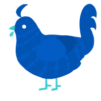 A ultramarine chicken with a bar pattern