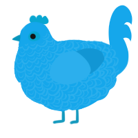 A sky chicken with a double-lace pattern
