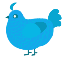 A sky and cerulean chicken with a lace pattern