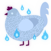A silver and mist chicken with a double-lace pattern
