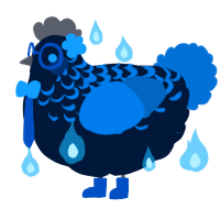 A tumblr and sapphire chicken with a half-lace pattern