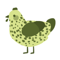 A lemon and olive chicken with a speckle pattern