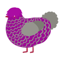 A plum and ash chicken with a lace pattern