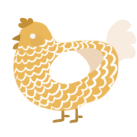 A honey and cream chicken with a lace pattern