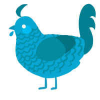 A cerulean and sea chicken with a lace pattern
