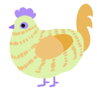 A apple and honey chicken with a bar pattern