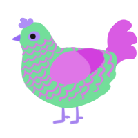 A spring and orchid chicken with a lace pattern