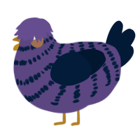 A overcast and tumblr chicken with a bar pattern