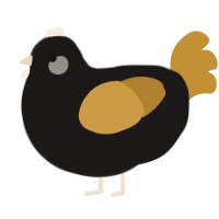 A sable and gold chicken