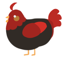 A mist and aqua chicken with a head pattern