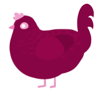 A maroon chicken with a half-lace pattern