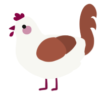 A white and russet chicken