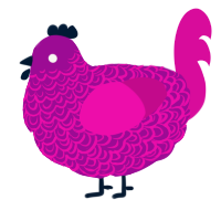 A plum and fuchsia chicken with a double-lace pattern