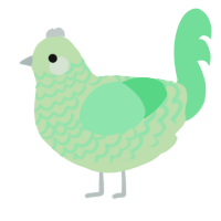 A gluppy and spring chicken with a lace pattern