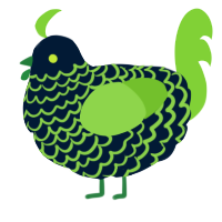 jolyne, a tumblr and grass chicken with a lace pattern