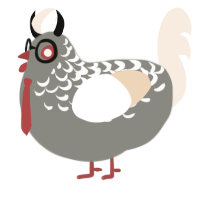 A ash and cream chicken with a half-lace pattern