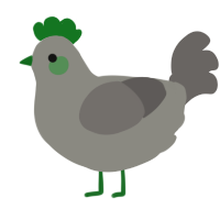 A ash and grey chicken