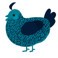 A sea and tumblr chicken with a double-lace pattern