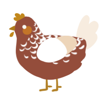 A russet and cream chicken with a half-lace pattern
