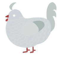 A mist and silver chicken with a lace pattern