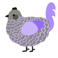 A ash and lilac chicken with a lace pattern