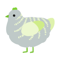 A silver and apple chicken with a half-bar pattern