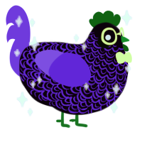 A white and chartreuse chicken with a double-lace pattern