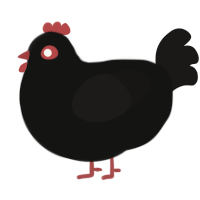 A black and sable chicken