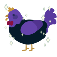 The Drift King, a tumblr and indigo chicken with a head pattern