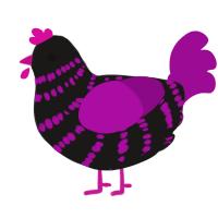 A sable and plum chicken with a bar pattern